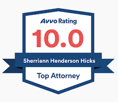 Avvo Rating 10.0 Sherriann Henderson Hicks Top Attorney
